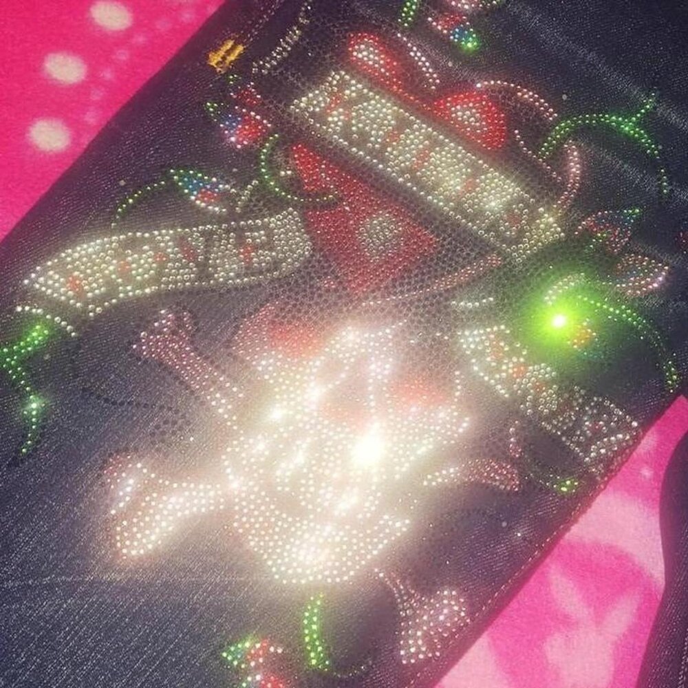 ed hardy rhinestone low rise Denim jeans with rhinestones love kills slowly